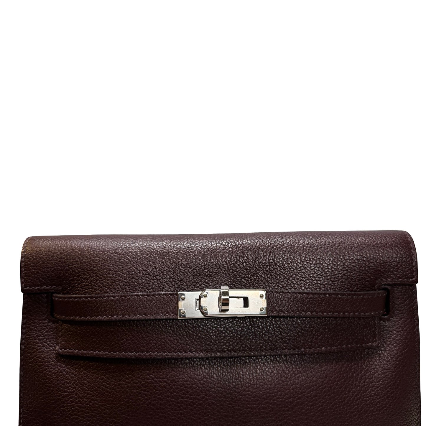 Used Hermès Clemence leather Kelly Danse Shoulder Bag Brown GHW