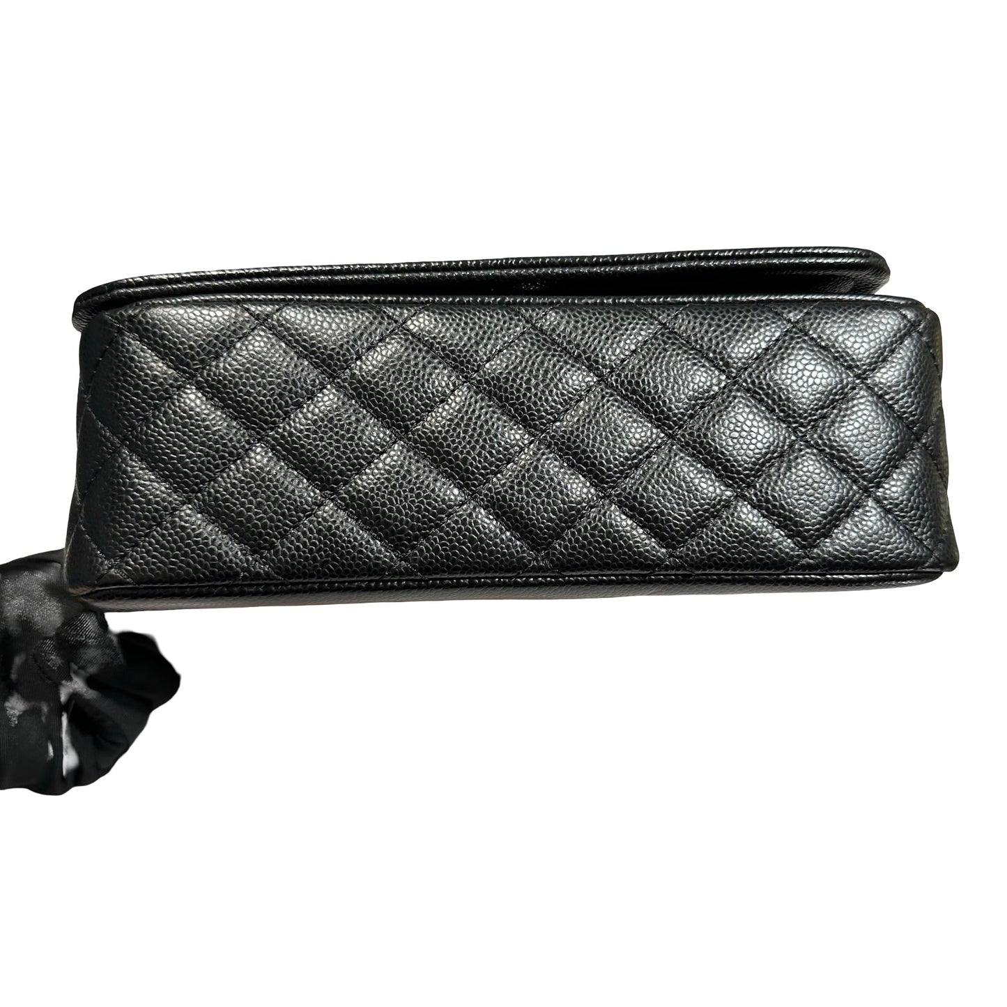 Used CHANEL Calfskin Leather Shoulder Black PHW Shoulder Bag Black