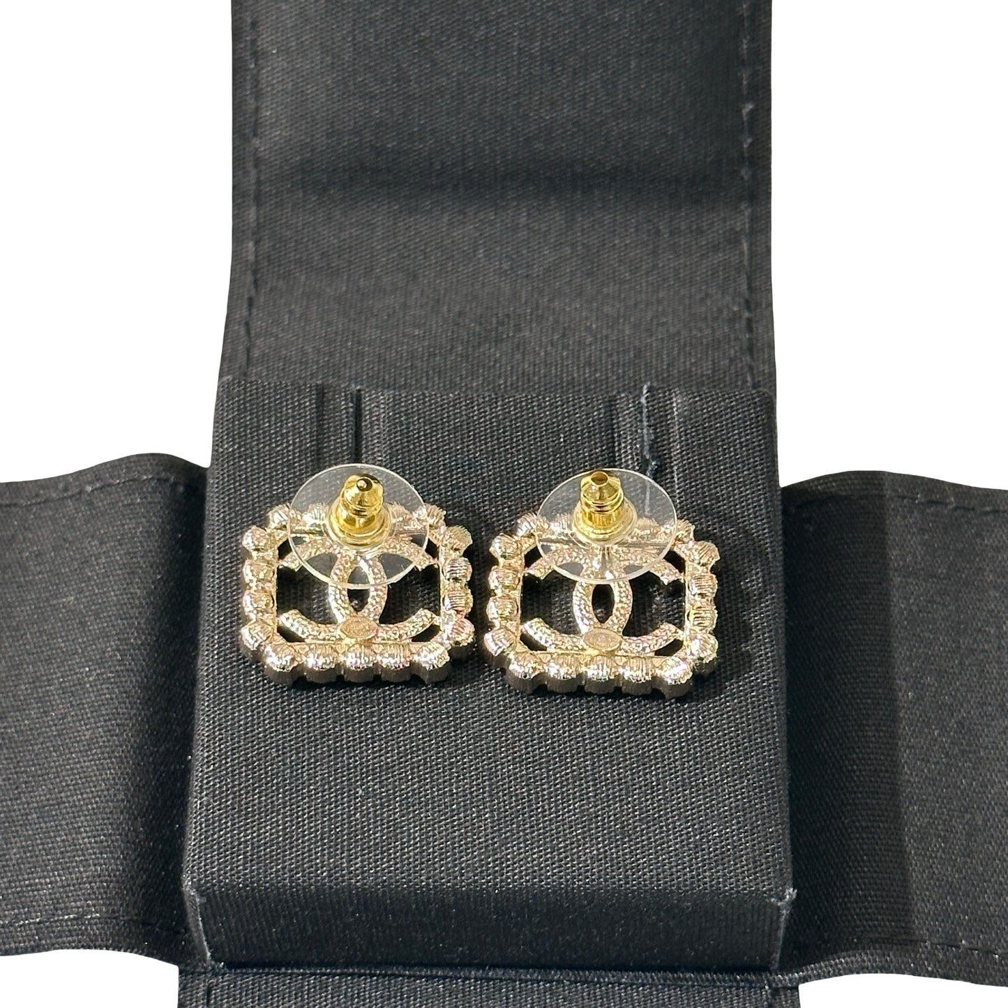 Used Chanel White Gold Earrings PHW