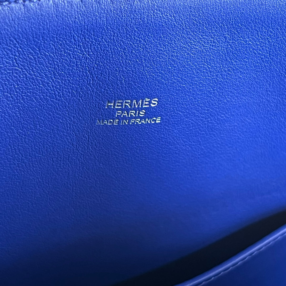 Used HERMES Evercolor Bolide 30 Handbag 7T Blue Electric