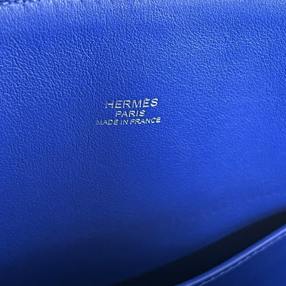 Used HERMES Evercolor Bolide 30 Handbag 7T Blue Electric