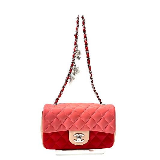 CHANEL cf mini 20 valentine charm Chain Shoulder Bag Tricolor