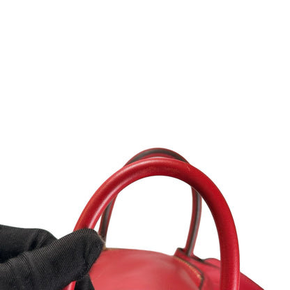 Used HERMES Swift Mini Lindy Handbag Red GHW