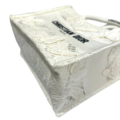 Used DIOR Book Tote Handbag White