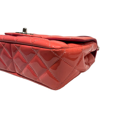Used Chanel Patent Leather Flap Shoulder Bag PHW Pink