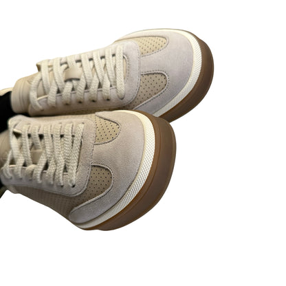 Brand New LORO PIANA SUEDE LEATHER PERFORATED SUEDE LP SNEAKER Sneakers WHITE GUM SOLE