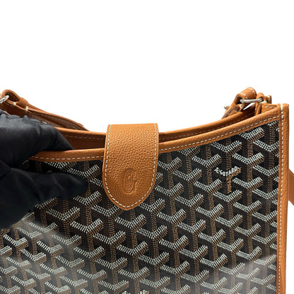 New Goyard Musette Shoulder Bag Black Brown PHW