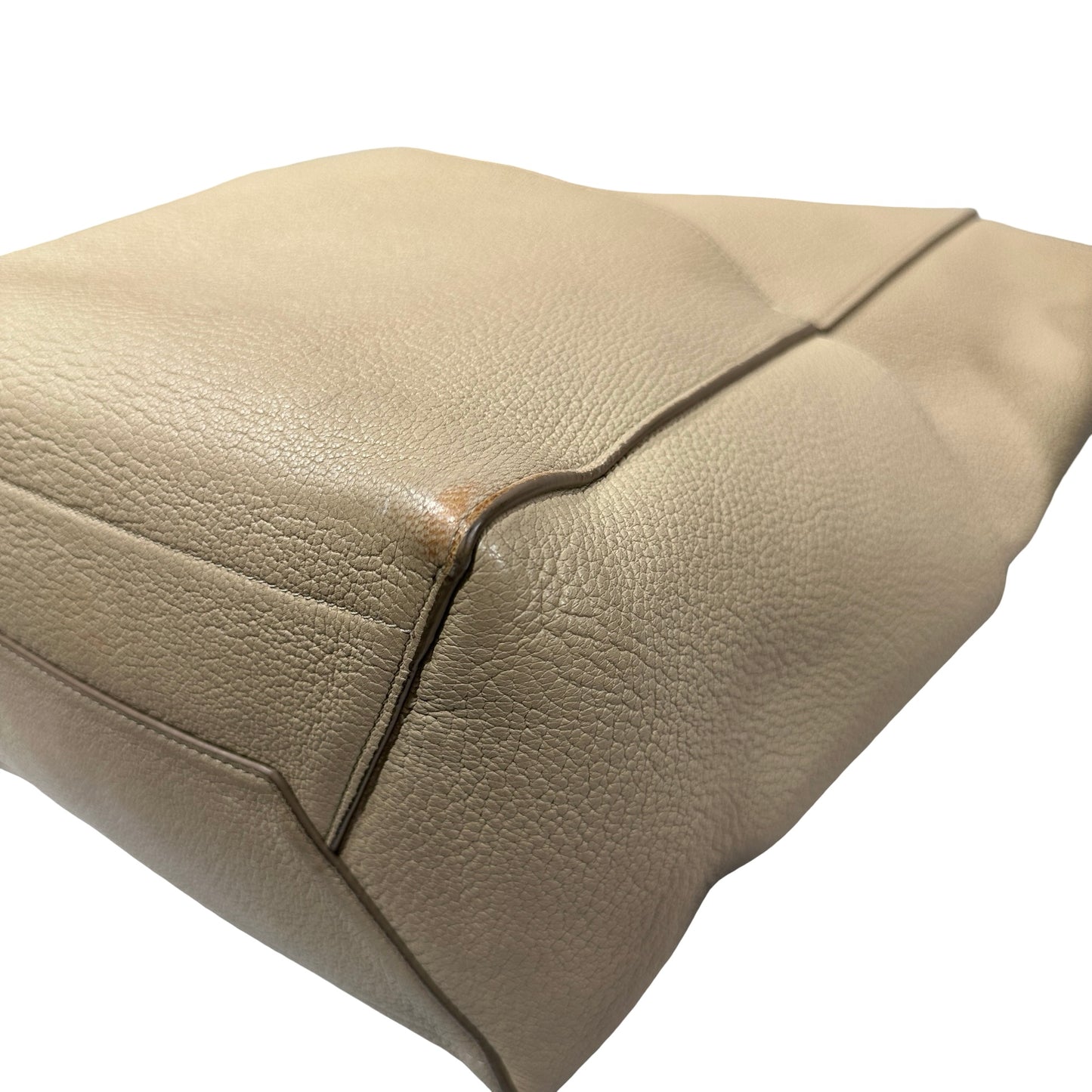 Used CÉLINE Seau Sangle Medium Shoulder Bag Beige GHW