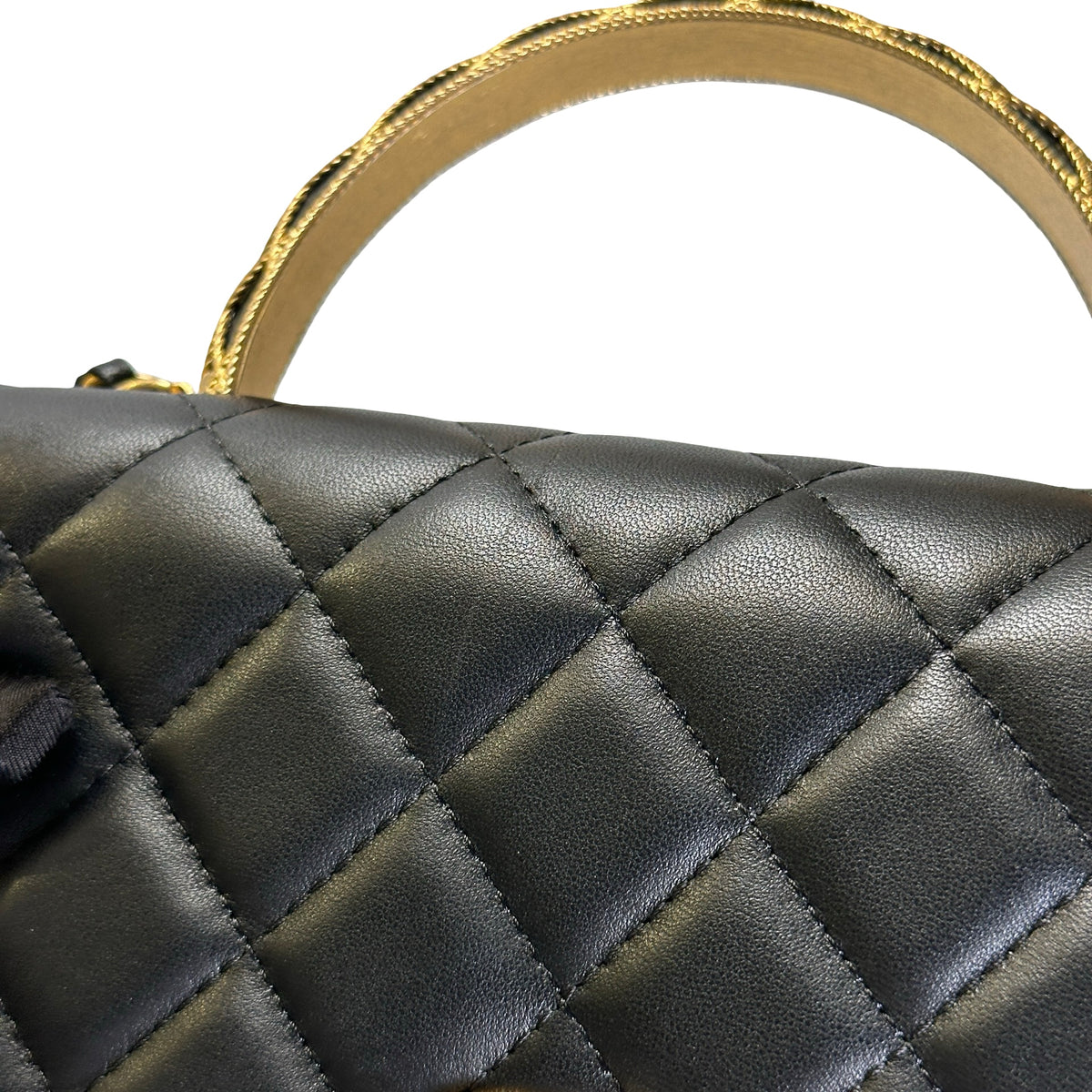 Used CHANEL Quilted Leather Wallet on Chain Wallet on chain Black Gold