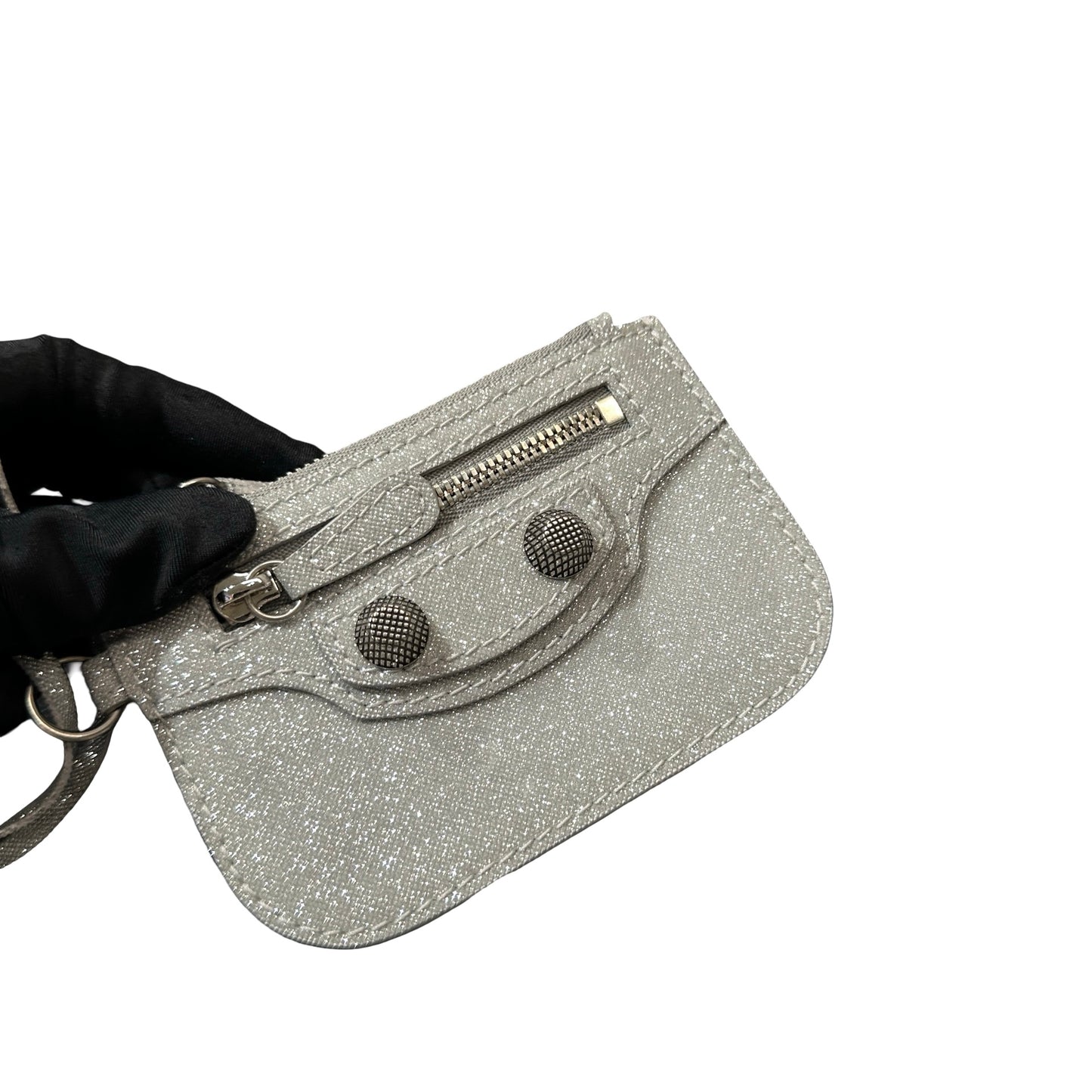 Used BALENCIAGA Pouch Pouchette Silver PHW