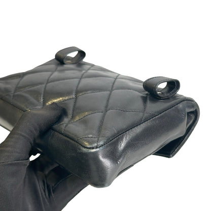 Used CHANEL Quilted Matelasse Belt bag Black