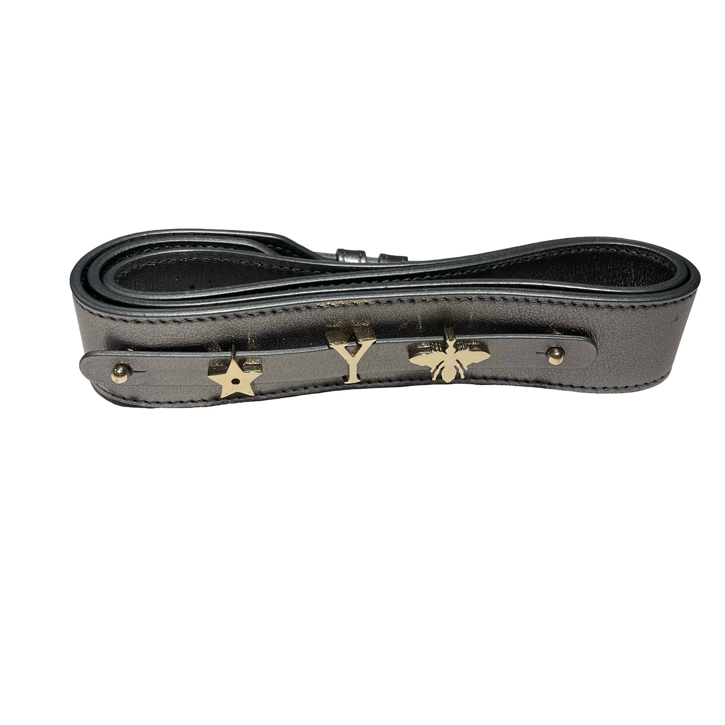 Used Dior Lady Dior Handbag Metallic Silver GHW