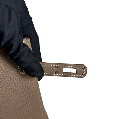 Used HERMES Togo Birkin 25 Handbag Etoupe Gold