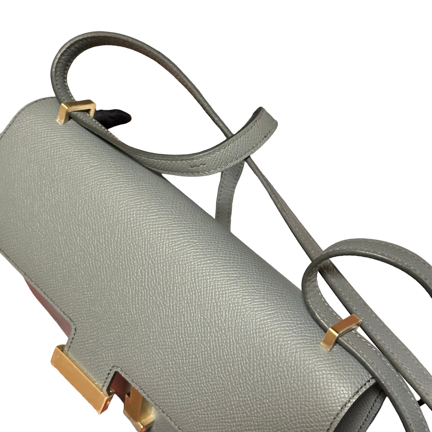 Used HERMES Epsom Constance Elan Shoulder Bag Grey