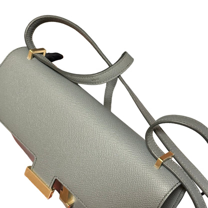 Used HERMES Epsom Constance Elan Shoulder Bag Grey