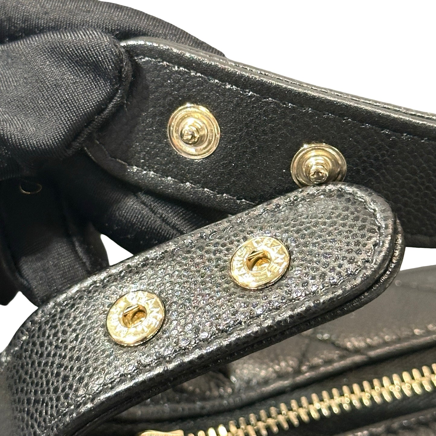 Used CHANEL Hobo Bag Black GHW