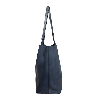 Used SAINT LAURENT East/West Supple Leather Shopping Bag Black GHW