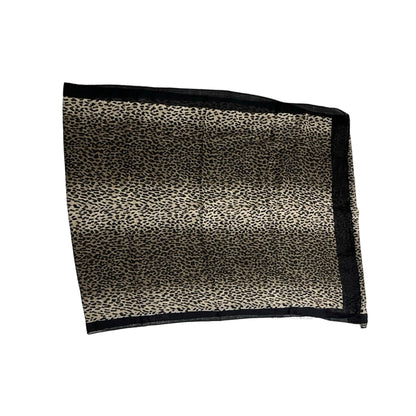Used SAINT LAURENT Cashmere Silk Leopard Print Scarf Black Brown