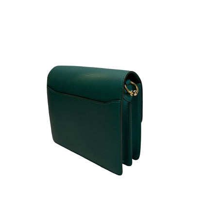 Used HERMES Clemence Mini Roulis Crossbody Bag Green Gold