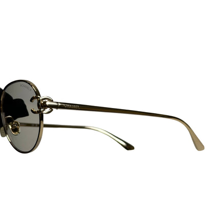 Brand New CHANEL Metal Aviator Sunglasses SUNGLASSESS Gold Grey
