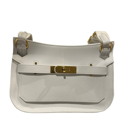 Used HERMES Evercolor Mini Jypsiere Cross body bag White GHW