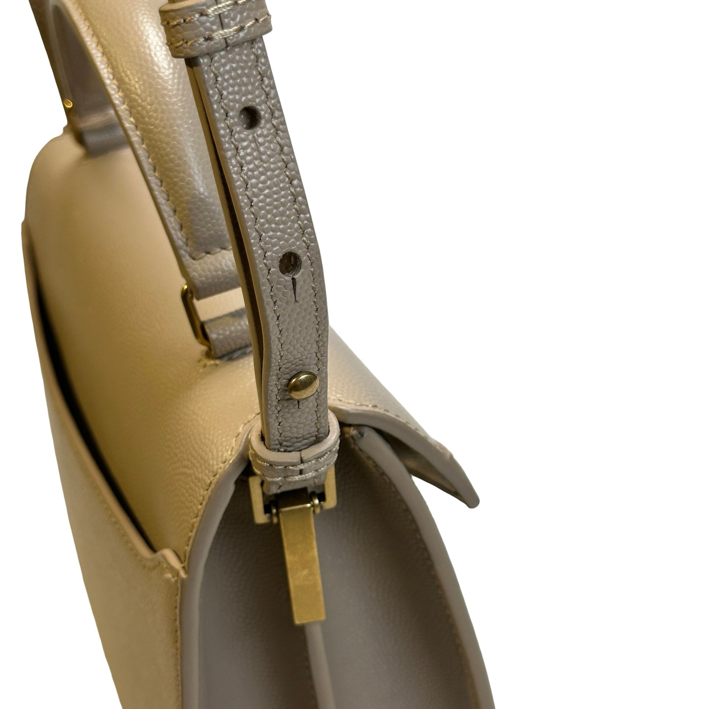Used SAINT LAURENT grained calfskin Cassandra Handbag taupe