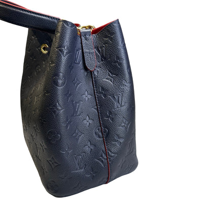 Used LOUIS VUITTON Monogram Empreinte NéoNoé Bucket Bag Navy Blue