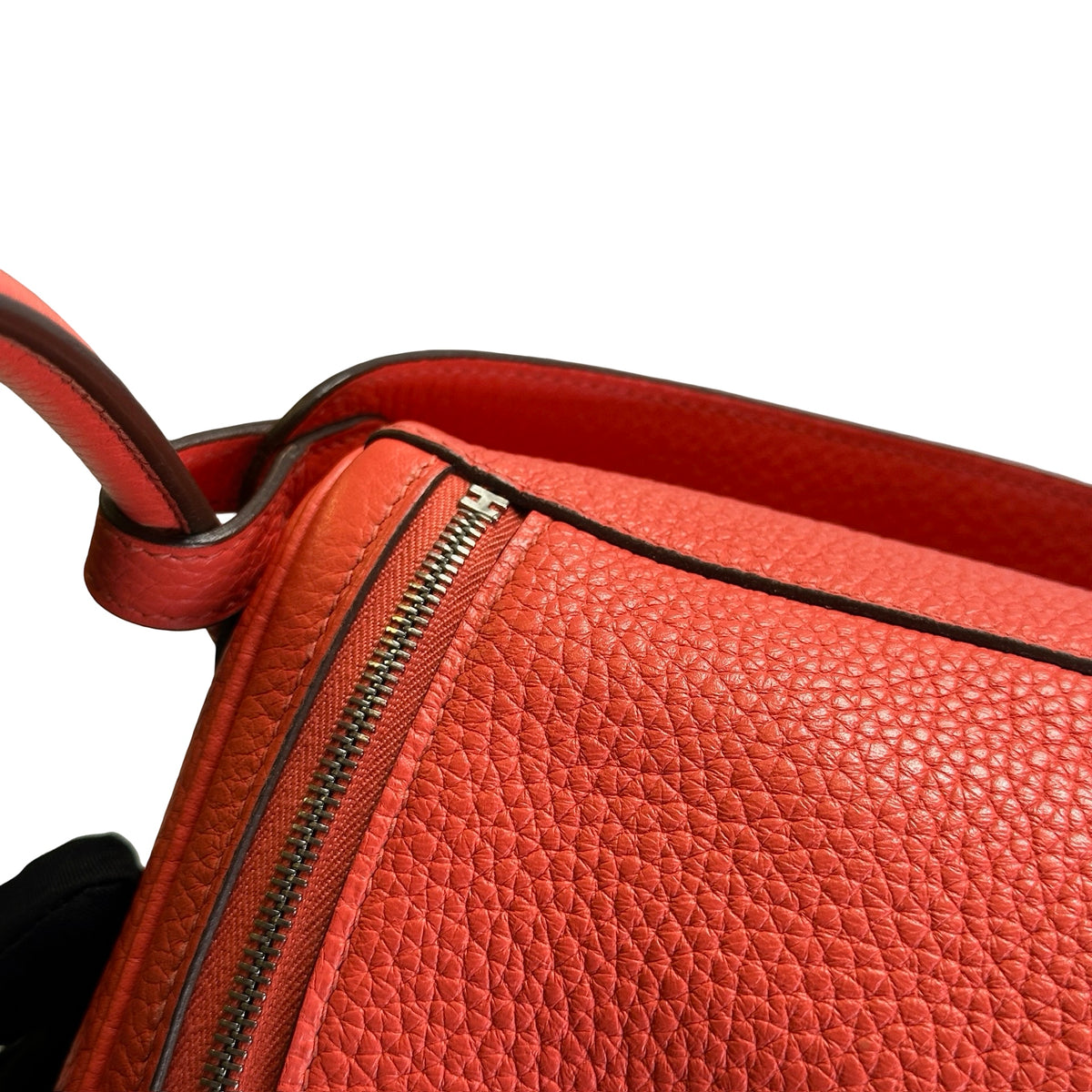 Used HERMES Clemence Lindy Handbag Pink