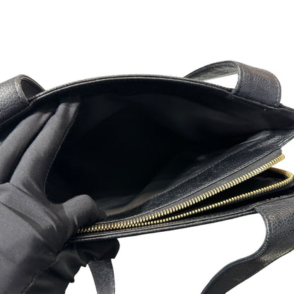 Used CHANEL Caviar Leather Vintage Shoulder Shoulder Bag GHW Black