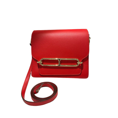 Used HERMES Evercolor Mini Roulis Shoulder Bag S3 Rouge Coeur GHW