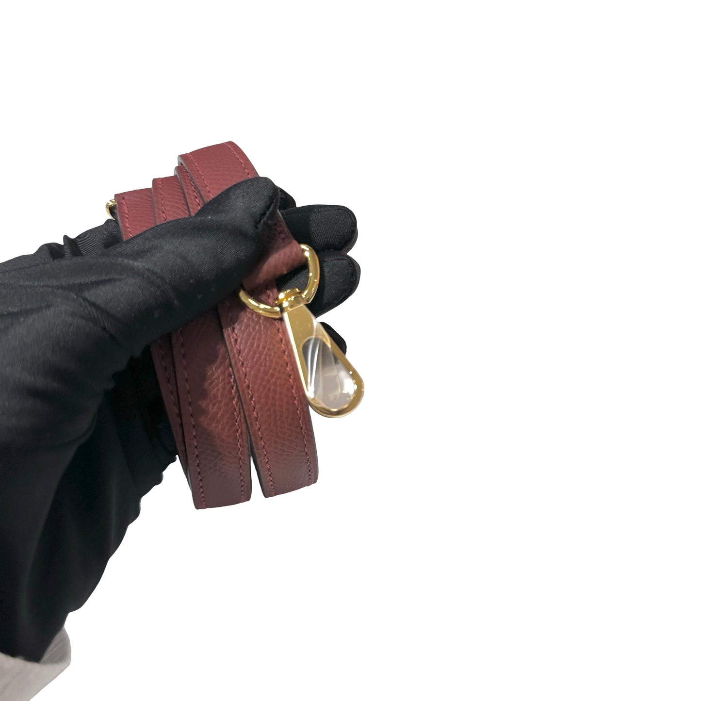 Used Hermès Epsom leather Mini Evelyne Cross Body Bag Red GHW