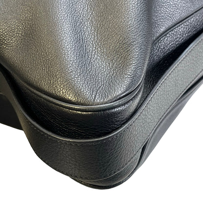 Used CELINE Leather Sangle Bucket Bag Shoulder Bag Black