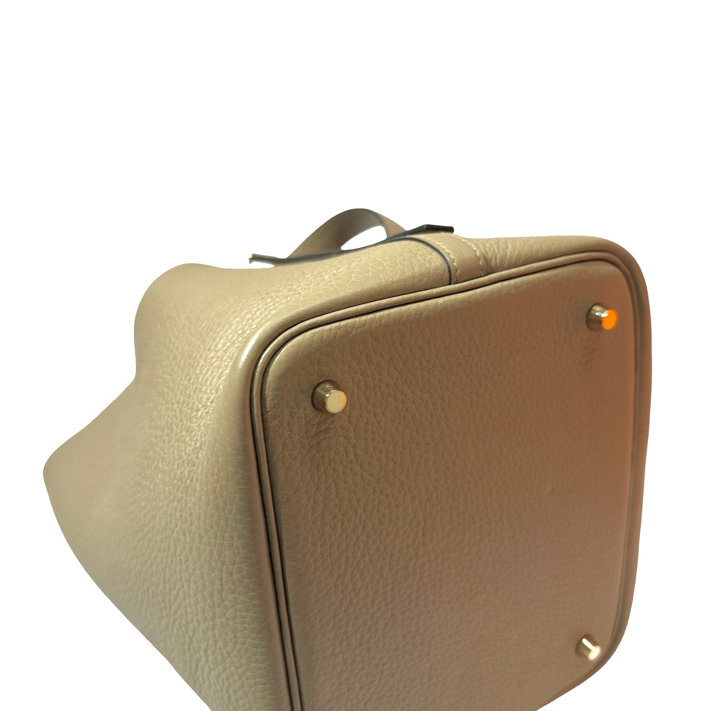 Used HERMÈS TC Picotin 22 Handbag Beige GHW