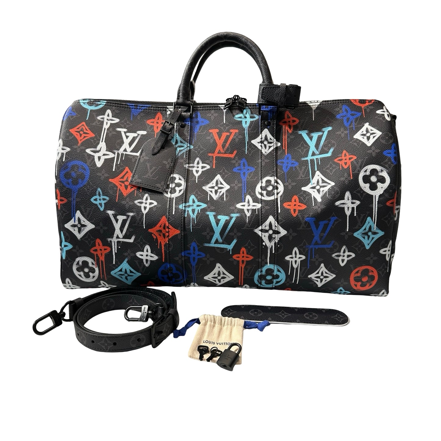 New Louis Vuitton KEEPALL Holdall Multicolour Black