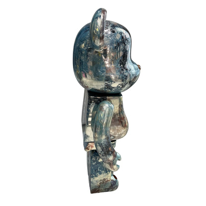 Used BEAR BRICKS Abstract Metallic BE@RBRICK Accessories Blue Silver Grey