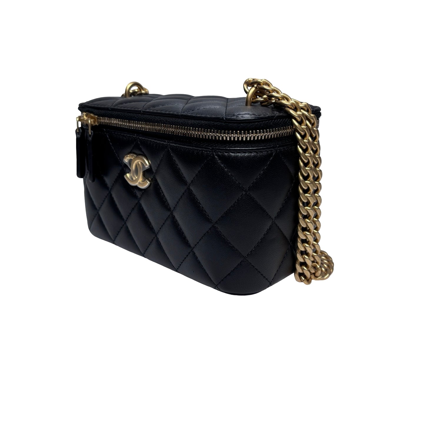 Chanel Vanity Chain Shoulder Bag Black GHW