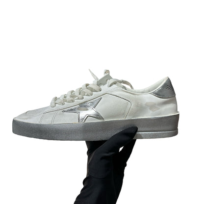 Unused GOLDEN GOOSE Stardan Sneakers Shoes White Silver