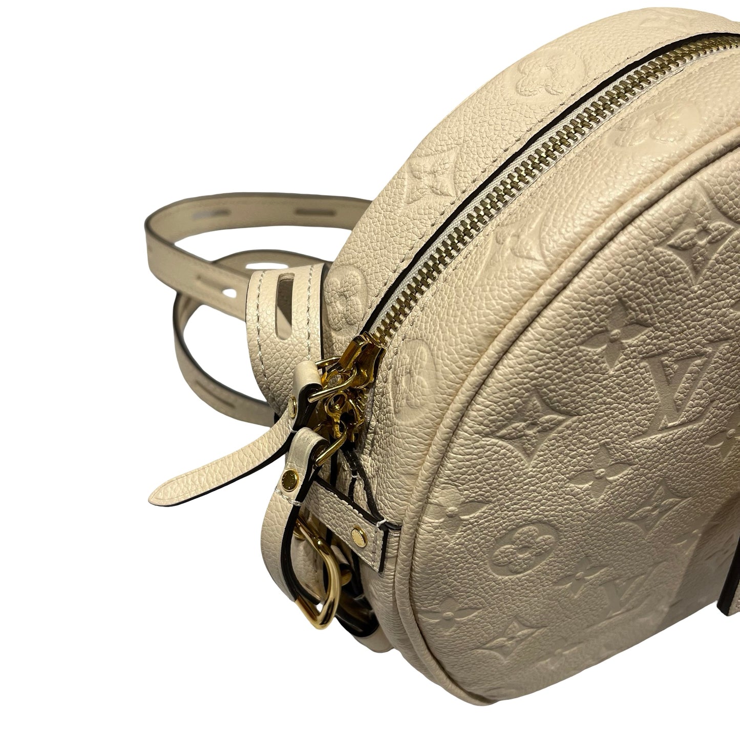 Used LOUIS VUITTON Calfskin Leather Cross Body Bag White GHW