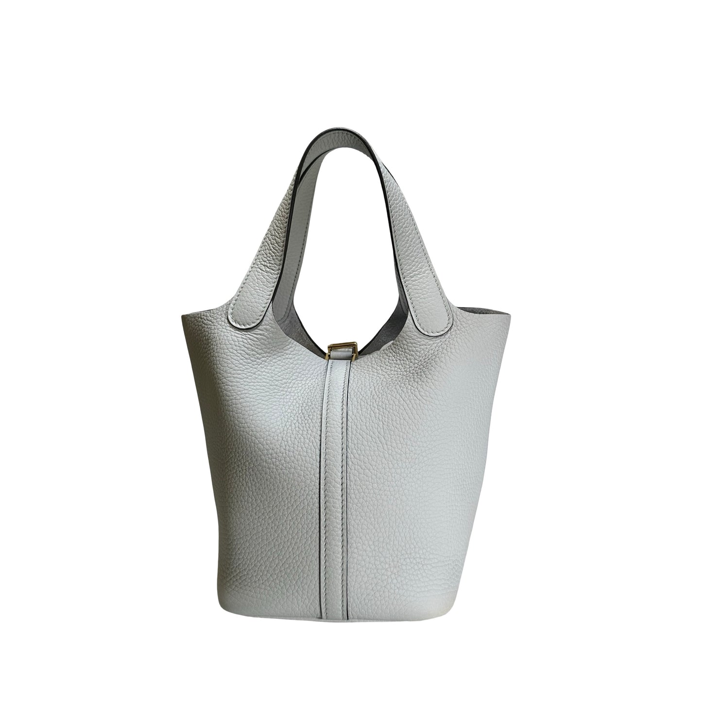 Used HERMES Clemence Picotin Lock Bucket Bag Blue GHW