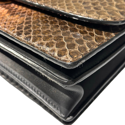 Used MARC JACOBS Snake Skin Chain Shoulder Shoulder Bag Brown