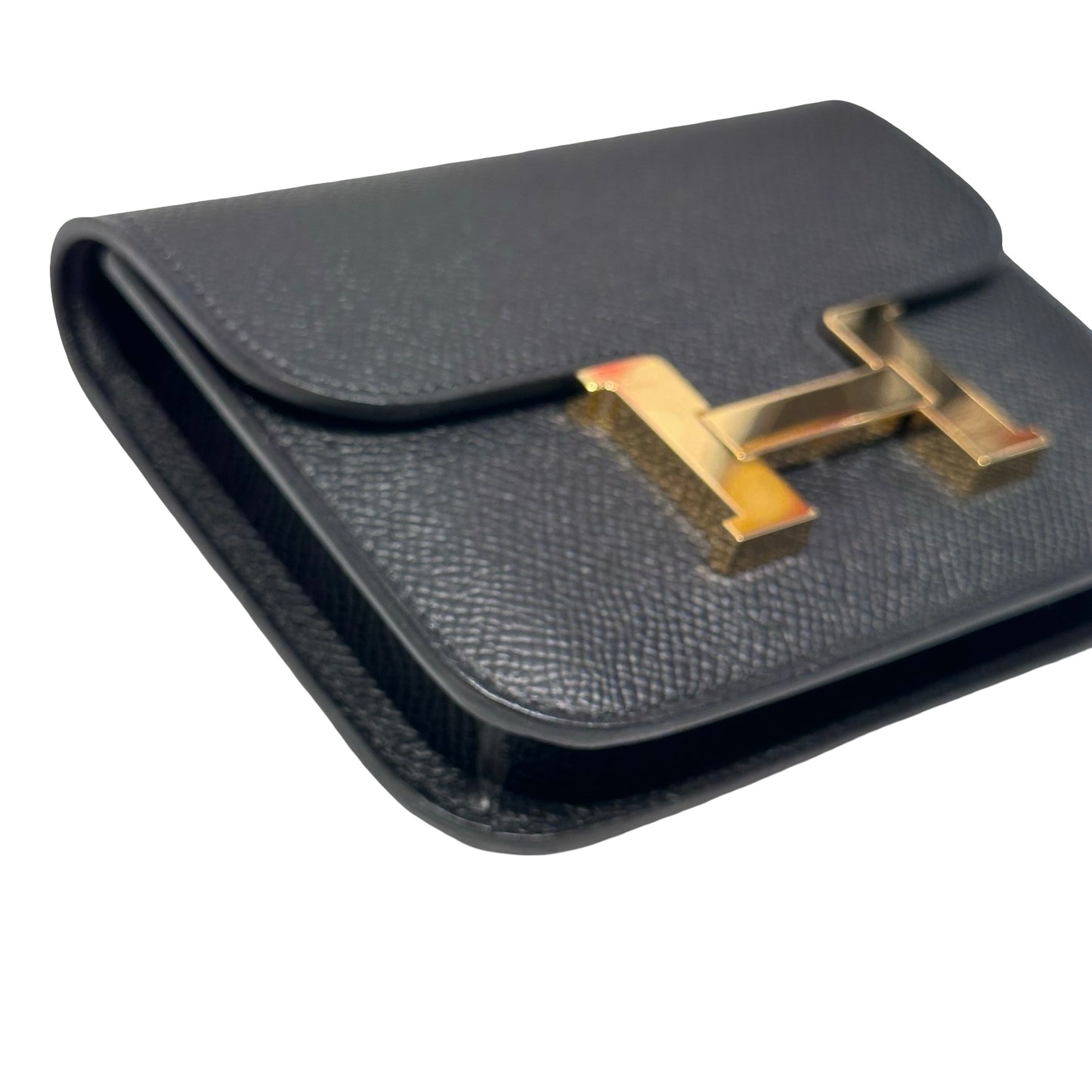 Used HERMÈS Calfskin Leather Constance Slim Cross Body Bag Black GHW