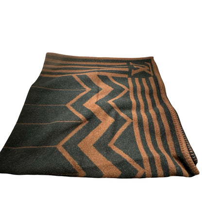 Used LOUIS VUITTON Stripes Blankety Scarf Brown Navy