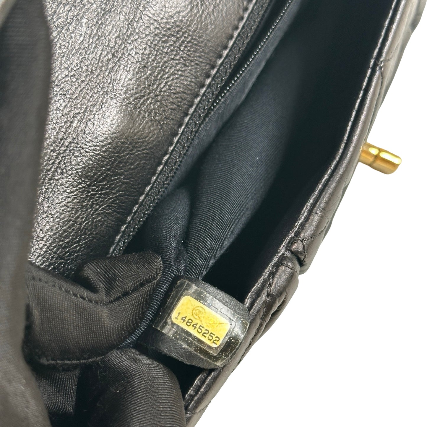 Used CHANEL Quilted Leather Quilted Bag Chain Shoulder Bag Black