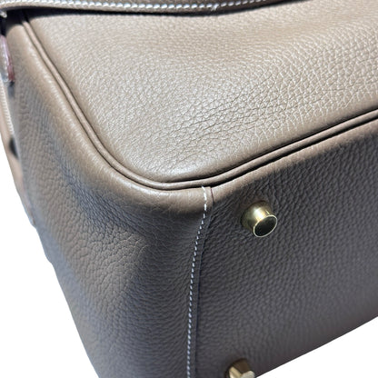Used HERMÈS Lindy 26 Handbag Etoupe (18) GHW