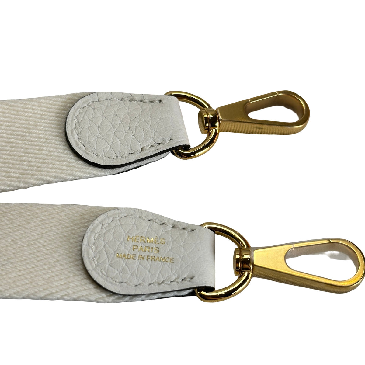 Used HERMES Clemence Evelyne Crossbody Bag White