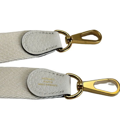 Used HERMES Clemence Evelyne Crossbody Bag White