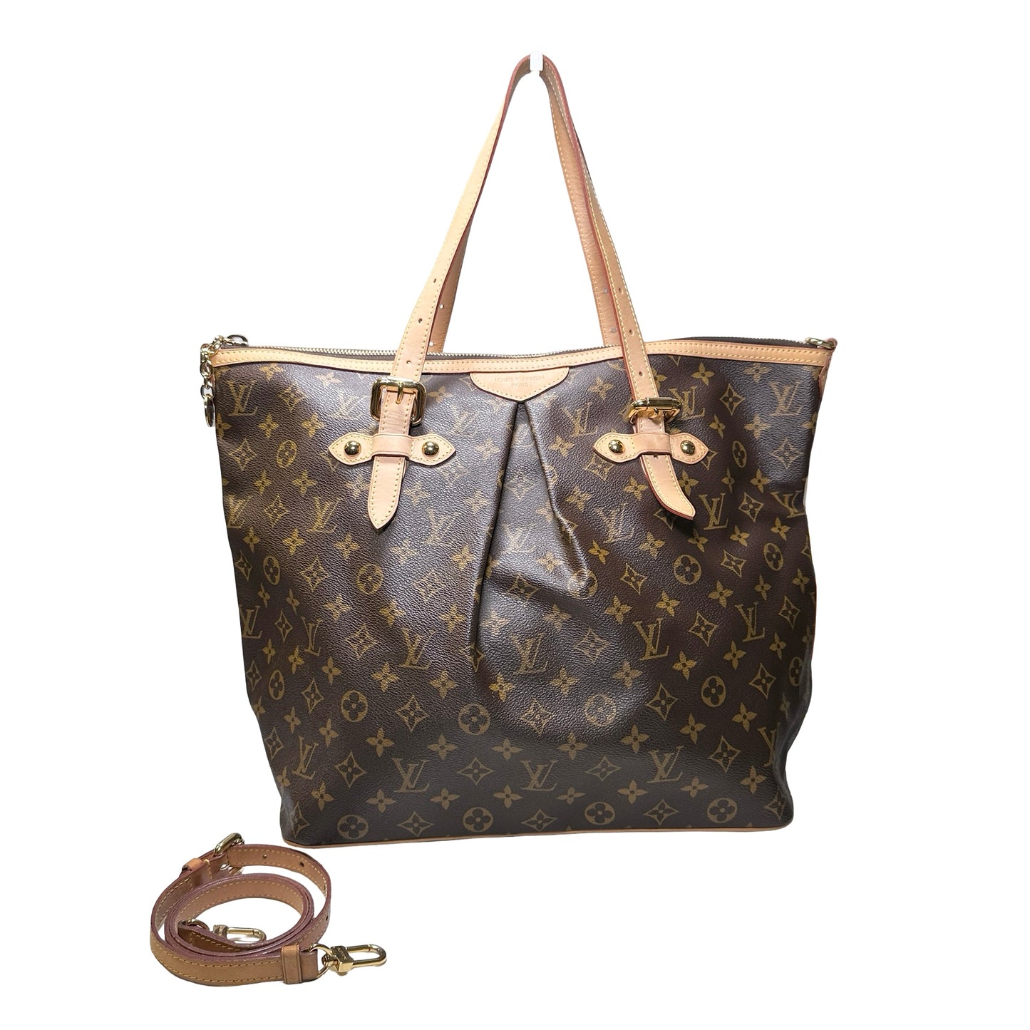 Used LOUIS VUITTON Monogram Palermo GM Shopper Bag Brown GHW