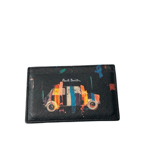 Used Pawl Smith Calfskin Leather Cardholder Card Holder Black PHW