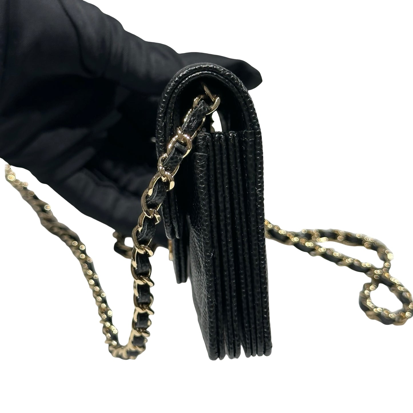 Used CHANEL MINI Cross Body Bag Black GHW