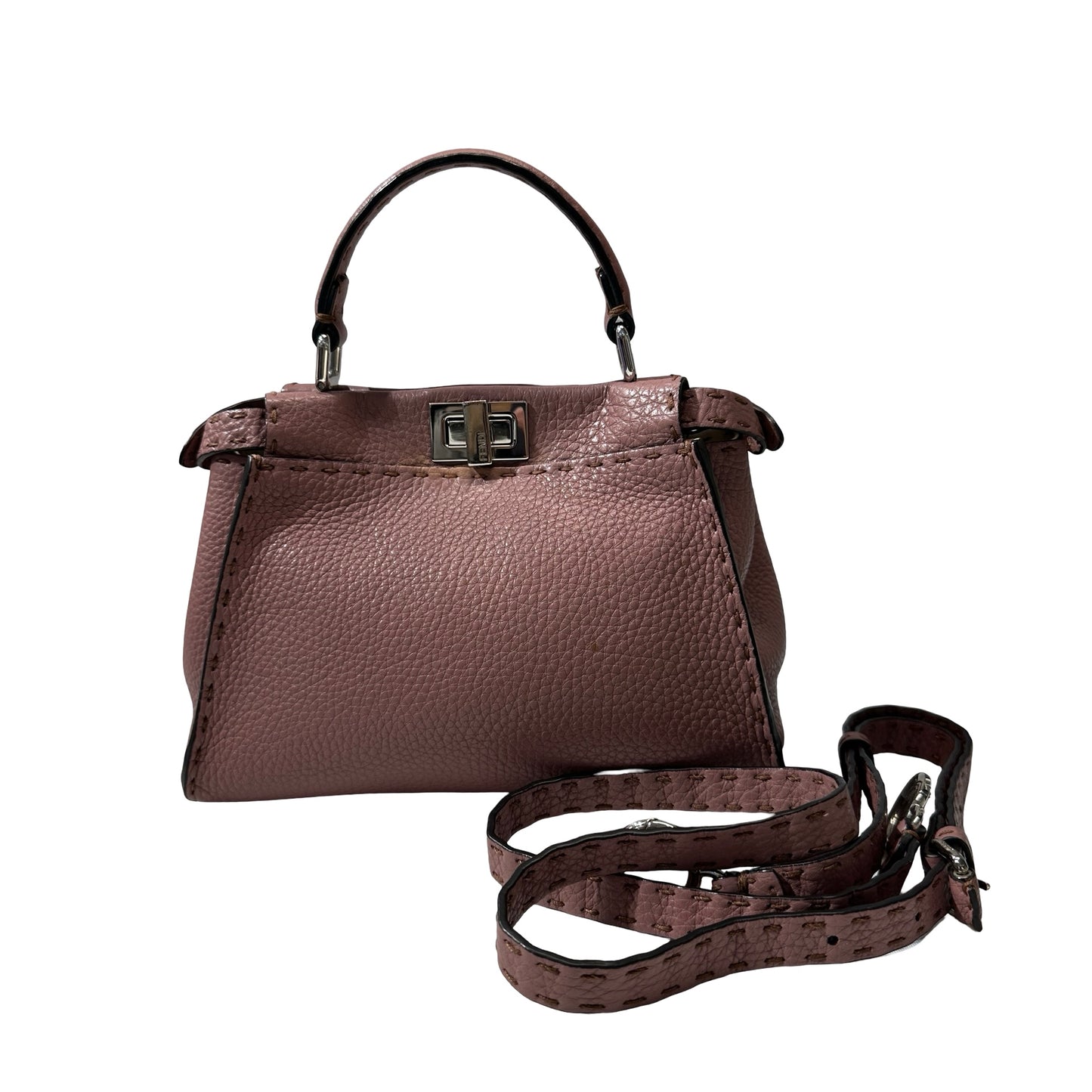 Used Fendi Peekaboo mini Shoulder Bag PHW Pink